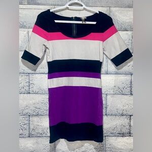 Dynamite Women's Colorblock Mini Dress - Black, White, Pink, Purple Sz Medium
